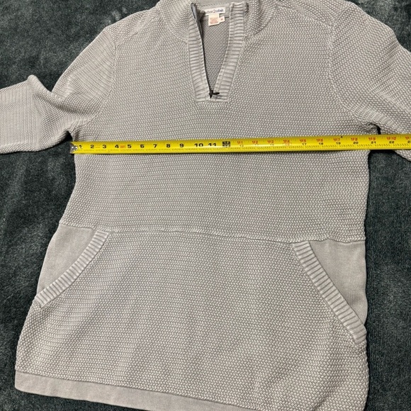 Carbon 2 Cobalt Gray/green Honeycomb Knit Quarter Zip Sweater Sz M - Picture 5 of 8